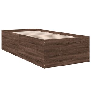 vidaXL Cadre de lit chêne marron 90x190 cm bois d'ingénierie