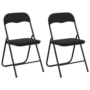 vidaXL Chaise pliante 2 Pièces Noir 48 x 44 x 78 cm Velours
