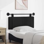 vidaXL Tête de lit suspendue Noir Tissu