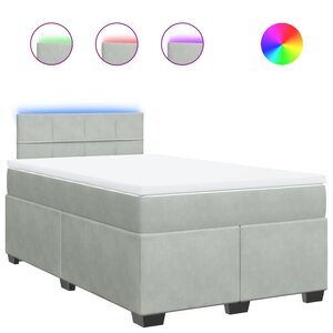 vidaXL Sommier à lattes de lit et matelas Gris clair 120x200cm Velours