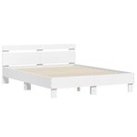 vidaXL Cadre de lit avec tête de lit blanc 140x200cm bois d'ingénierie