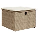vidaXL Canapé de Jardin 8 Pièces avec Coussins en Rattan Poly Beige