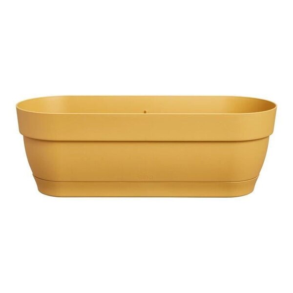 Balconnière ovale avec réservoir 50 x 18 2 hauteur 17 cm - Jaune miel