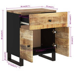 vidaXL Table de chevet 50x33x60 cm Bois de manguier et d'ingénierie
