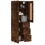vidaXL Buffet haut Chêne fumé 69 5x34x180 cm Bois d'ingénierie