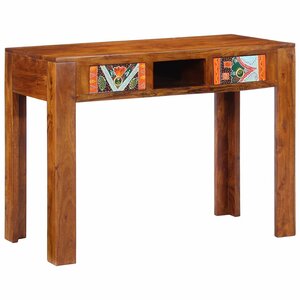 vidaXL Bureau avec tiroir Marron 100 x 50 x 75 cm Bois d'acacia massif