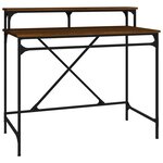 vidaXL Bureau chêne marron 100x50x90 cm bois d'ingénierie et fer