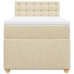 vidaXL Sommier à lattes de lit et matelas Crème 90x190 cm Tissu