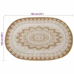 vidaXL Tapis en Jute Floral Naturel 122 x 183 cm Jute