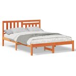 vidaXL Cadre de lit Marron cire 120 x 190 cm Bois massif en pin