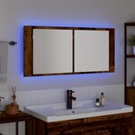 vidaXL Cabinet Miroir LED avec étagère Bois ancien 100 x 12 x 45 cm
