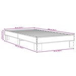 vidaXL Cadre de lit chêne marron 90x200 cm bois d'ingénierie et métal