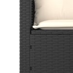 vidaXL Salon de jardin 3 Pièces avec coussins noir résine tressée
