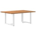 vidaXL Table à manger marron clair bois de chêne massif rectangulaire