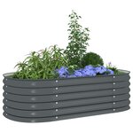vidaXL Lit surélevé de jardin 160x80x44 cm Acier galvanisé Gris