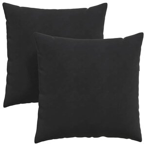 vidaXL Coussins de canapé 2 Pièces Noir 80 x 80 cm