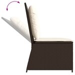 vidaXL Banc inclinable de jardin avec coussins marron résine tressée