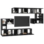 vidaXL Ensemble meuble TV 10 Pièces Chêne noir Bois d'ingénierie