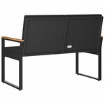 vidaXL Banc extérieur avec coussin Noir 107 x 61 x 80 cm polyrotin