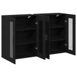 vidaXL Meubles muraux 2 pièces Chêne Noir 69 5 x 34 x 90 cm en bois reconstitué