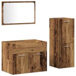vidaXL Ensemble de meubles de salle de bain 3 pièces en bois ancien et bois d'ingénierie