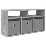 vidaXL Basboard avec tiroir Gris béton 72 x 22 5 x 38 cm