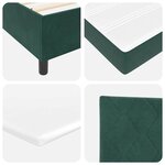 vidaXL Lit à ressorts avec matelas Vert foncé 90 x 200 cm Velours