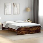 vidaXL Cadre de lit sans matelas chêne fumé 140x200 cm