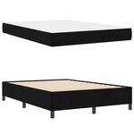 vidaXL Lit à ressorts Noir  Noir 160 x 200 cm Tissu  Bois Engineered