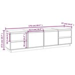 vidaXL Meuble TV Marron miel 176x37x47 5 cm Bois de pin massif