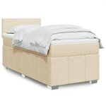 vidaXL Sommier à lattes de lit avec matelas Crème 90x200 cm Tissu