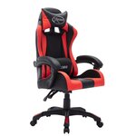 vidaXL Fauteuil de jeux vidéo avec LED RVB Rouge et noir Similicuir