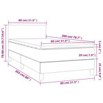 vidaXL Sommier à lattes de lit avec matelas et LED Gris foncé 80x200cm