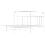 vidaXL Cadre de lit métal sans matelas et tête de lit blanc 180x200 cm