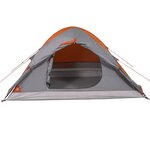 vidaXL Tente de camping à dôme 4 personnes gris et orange imperméable