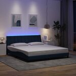 vidaXL Cadre de lit sans matelas bleu 180x200 cm tissu