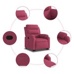 vidaXL Fauteuil inclinable Rouge bordeaux Velours