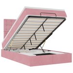 vidaXL Cadre de lit ottoman avec matelas rose 120x190 cm velours