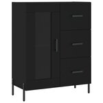 vidaXL Buffet haut Noir 69 5x34x180 cm Bois d'ingénierie