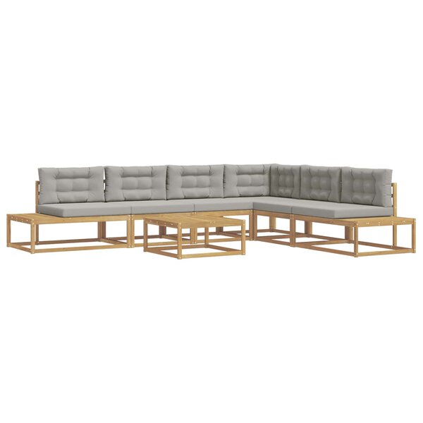 vidaXL 7 pc Ensemble de canapés d'extérieur Polyester Blanc