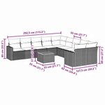 vidaXL Salon de jardin 11 Pièces avec coussins gris résine tressée
