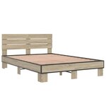 vidaXL Cadre de lit sans matelas chêne sonoma 135x190 cm