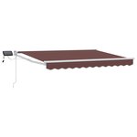 vidaXL Store rétractable manuel avec LEDs Marron et blanc 3 5 x 2 5 m