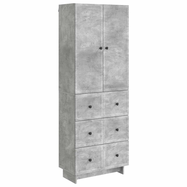 vidaXL Ensemble de Meubles 2 Pièces Gris béton 66 x 34 5 x 90 cm