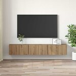 vidaXL Ensemble meuble TV Chêne Artisanal MDF  Placage Moyen Meuble TV