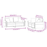 vidaXL Ensemble de canapés 2 Pièces avec coussins rouge bordeaux velours