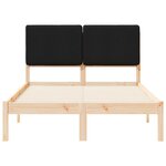 vidaXL Cadre de lit avec tête de lit rembourrée Noir 135 x 190 cm
