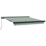 vidaXL Auvent Rétractable Vert et blanc 350 x 250 cm Tissu et Métal