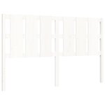 vidaXL Cadre de lit avec tête de lit blanc King Size bois massif
