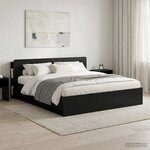 vidaXL Cabinet de Tête de Lit avec stockage Noir Bois d'ingénierie